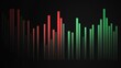© วรรณภา มะโนศรี - Digital candlestick chart with green and red bars on a black background, representing stock market trends in a business finance setting