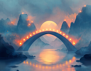 Wall Mural - Magical Bridge Landscape