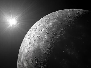 Wall Mural - black and white moon photo