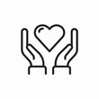 © Kamran - Heart care hands protection icon vector sign