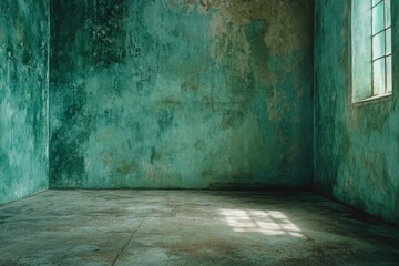 Wall Mural - Empty Room with Green Wall and Window