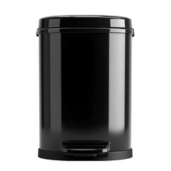 Wall Mural - a black trash can with a lid on a transparent background