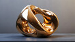 © pimpakarn - 3D gold abstract shapes with dynamic forms and reflective lighting ideal for futuristic and modern designs