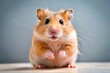 © kittipon - Cute Hamster, Minimalist, Raised Paws, Large Eyes