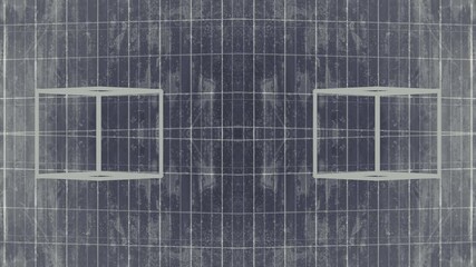Aufkleber - An elegant transformation of geometry where a flat pattern of simple rectangles smoothly changes to form a new dynamic pattern. Digital seamless loop animation. 3d rendering 4K