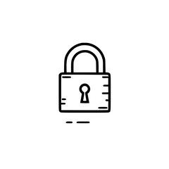 Sticker - simple line drawing of a closed padlock, suggesting security, privacy, or protection. a common symbo