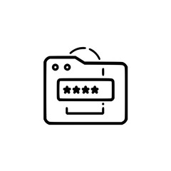 Sticker - secure online file access. a graphic depicting password protected digital file folder, emphasizing o