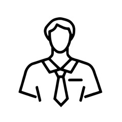 Wall Mural - line art illustration of a person wearing a collared shirt and tie. simple, clean design, ideal for 