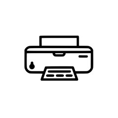 Wall Mural - Line art illustration of a printer.  A simple, clean design depicting a common office device. Perfect for websites, presentations, or any project needing a printer graphic.