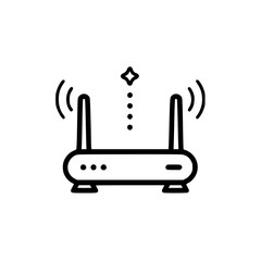 Wall Mural - wireless router icon, transmitting a strong signal. ideal for internet, networking, technology, and 