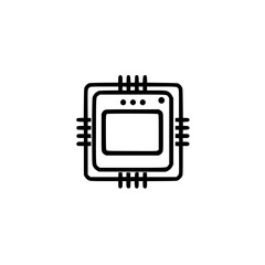 Wall Mural - microchip illustration. a simple line drawing of a computer microchip, showing its internal structur