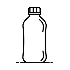 Wall Mural - a simple line drawing of a plastic bottle with a screw-on cap. perfect for various uses, from packag