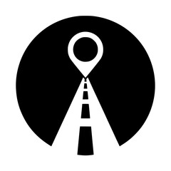 Wall Mural - destination marker with a road leading to it, symbolizing journey, travel, or reaching a goal. simpl