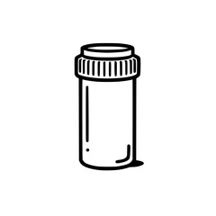 Wall Mural - A simple line drawing of a cylindrical container with a screw-top lid.  Suitable for various uses, including packaging and product design.