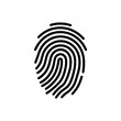© umut hasanoglu - Fingerprint icon, a graphic representation of a human fingerprint, useful for security, identification, and biometric authentication concepts.  Clean, simple design.
