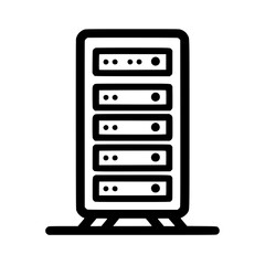 Wall Mural - a server rack illustration, showcasing multiple server units stacked vertically. ideal for data cent