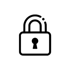 Wall Mural - padlock icon, symbol of security and protection. a simple, bold black outline on a white background.