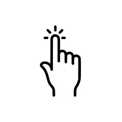 Wall Mural - simple hand cursor icon, pointing finger, click, tap, touch, interface element for website or app de