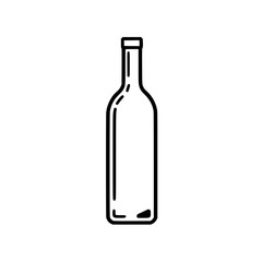 Canvas Print - a simple line drawing of a glass bottle, perfect for various design projects needing a clean, minima