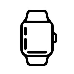 Poster - smartwatch icon: a minimalist line art illustration of a modern smartwatch, perfect for app icons, w
