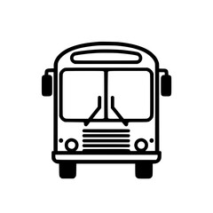 Sticker - front view of a bus, simple line art illustration. perfect for transportation, travel, or public tra