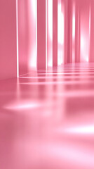 Aufkleber - Pink glossy corridor with illuminated lines creating modern futuristic interior design for Valentine's Day