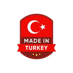 Wall Mural - Made in Turkey Badge sign vector design