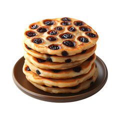 Wall Mural - Tasty soft Raisin pancakes isolated on transparent background