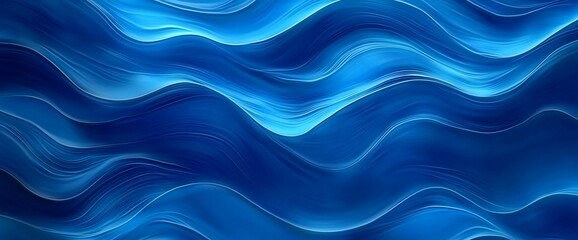 Canvas Print - abstract blue wavy background.