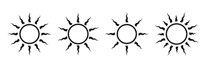 Hand drawn sun icon. Summer design. Line icon. 