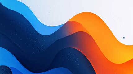 Poster - Abstract blue and orange wavy background.