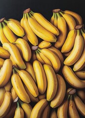 Wall Mural - Bright yellow bananas stacked together in a vibrant arrangement