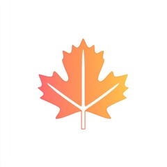 Wall Mural - Gradient Orange Maple Leaf Autumn Design