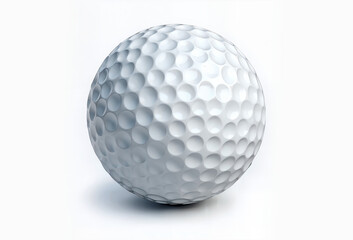 Golf ball isolated on white background, full depth of field, clipping path