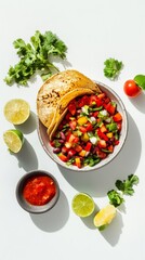 Wall Mural - Vibrant Taco Fiesta: A Colorful and Flavorful Mexican Food Experience