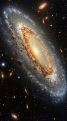 Wall Mural - stunning view of spiral galaxy showcasing bright core and swirling arms in deep space