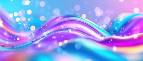 Wall Mural - Abstract waves of colorful light creating a dreamy background.