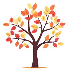 Wall Mural - Autumn Tree with Colorful Leaves in Fall Season