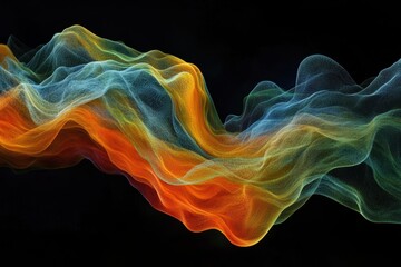 Wall Mural - Swirling colorful waves of light create a mesmerizing abstract design in vibrant hues