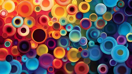 Abstract colorful circles pattern background with vibrant gradient colors.