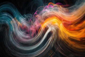 Wall Mural - colorful abstract swirls of light create a dynamic visual effect in vibrant hues of orange, pink, bl