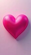 © sawaratch - Perfect symmetrical heart shape in bright pink digitally rendered, minimal, icon