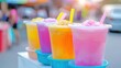 © AiAbstract - Colorful Thai Street Vendor Sells Refreshing Traditional Beverages in Vibrant Outdoor Market Setting
