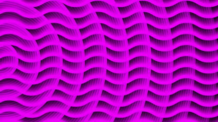 Wall Mural - 3d pink lines and circles tunnel animation pattern background. 3d style lines wave and move texture