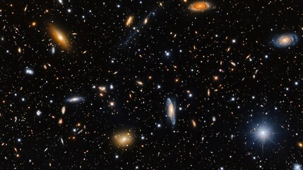 Wall Mural - outer space the dense expanse of stars stretched endlessly in all directions, background wallpaper a
