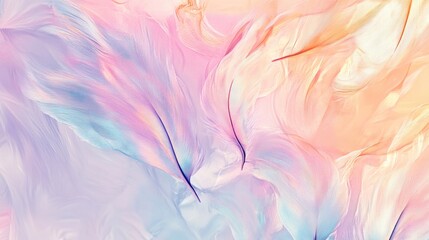 Wall Mural - A detailed view of a beautiful painting featuring a pink and blue feather, ideal for use in decorative or artistic contexts