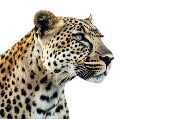 Canvas Print - Close-up of a leopard's face with a calm expression, suitable for wildlife or nature-themed projects