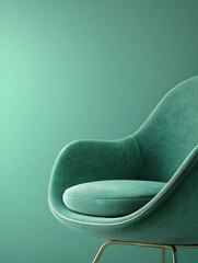 Wall Mural - Green modern armchair in minimalist interior setting