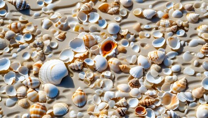 Wall Mural - A view of some Seashells on the beach