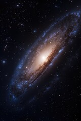 Wall Mural - a stunning image of a spiral galaxy with a bright light shining through its center, perfect for astr